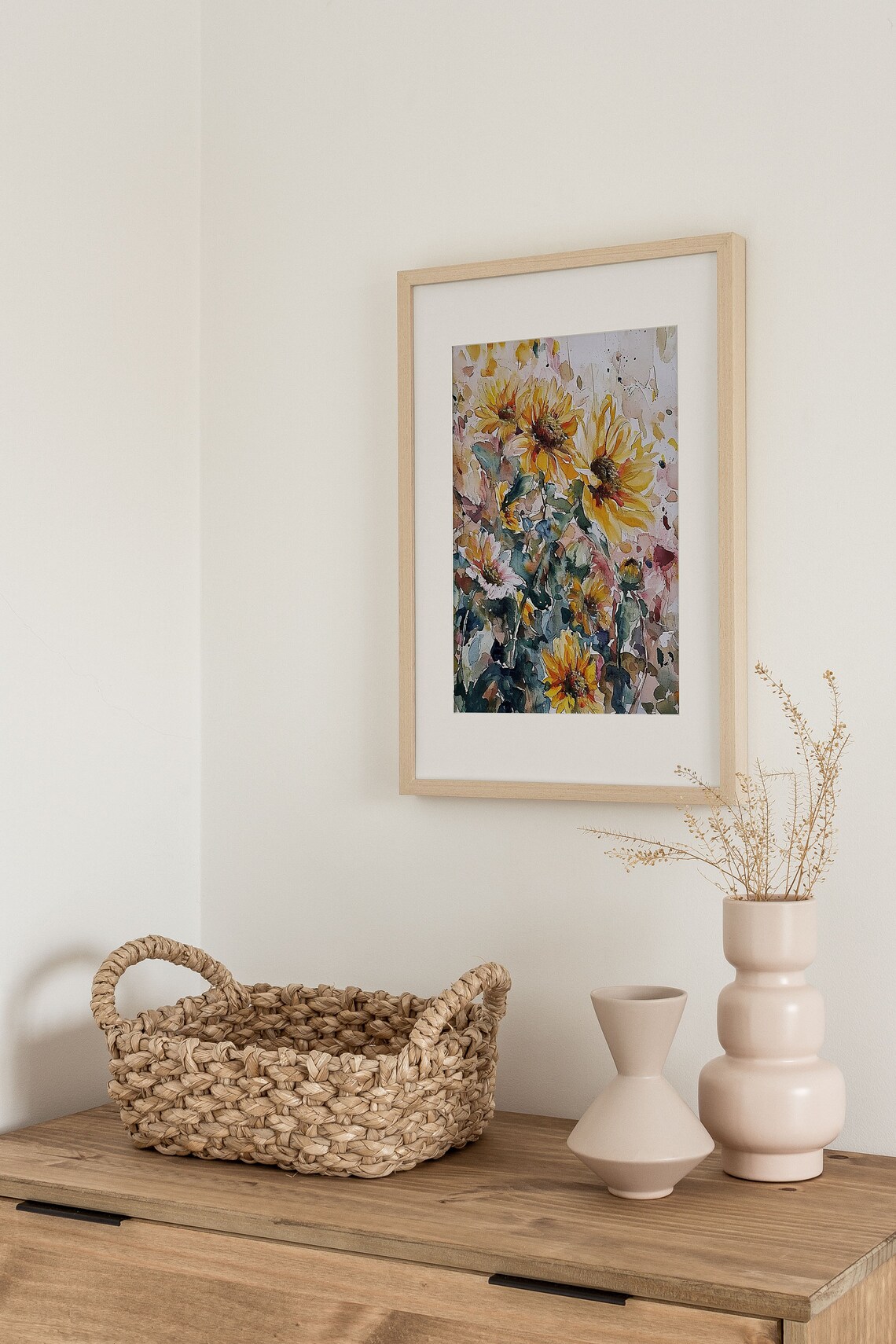 Wild Sunflower Field Golden Bloom Watercolor Floral Summer Poster - Image 4