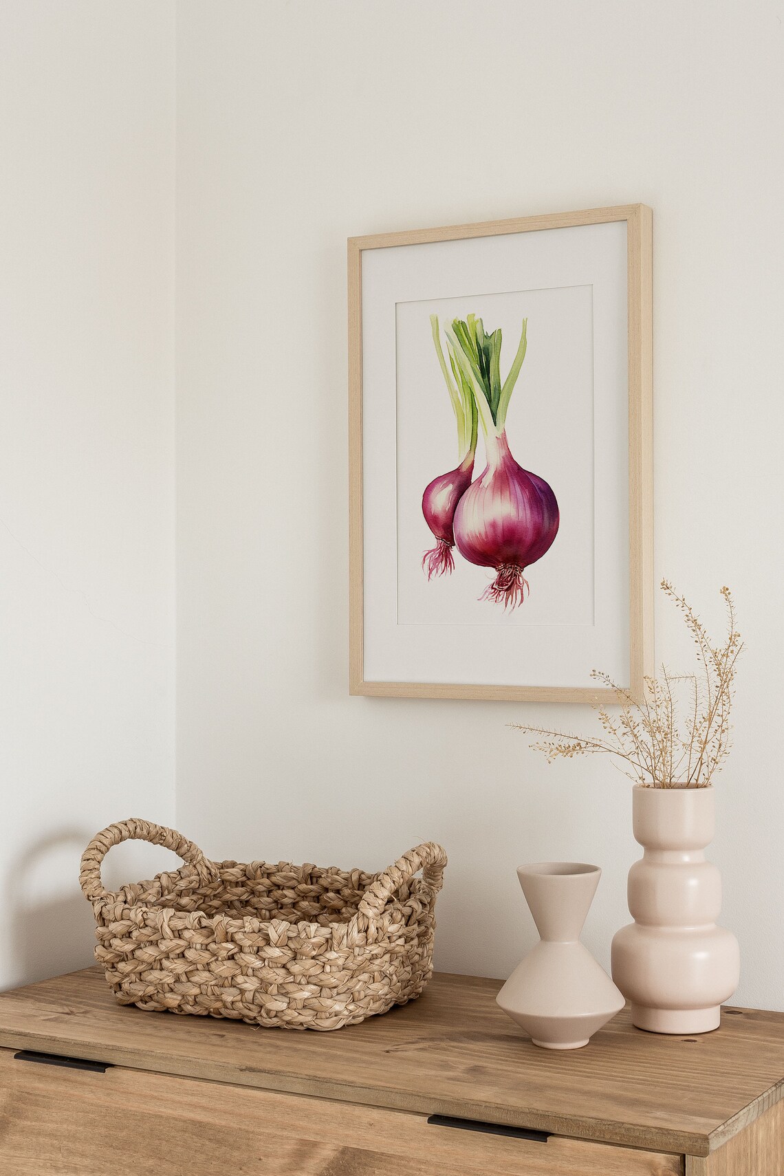 Onion Watercolor Botanical Art Print, Farmhouse Kitchen - Image 2