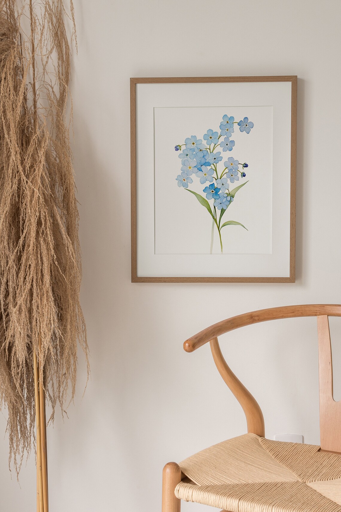 Forget Me Nots Watercolor Art Print, Floral Blue Flowers - Image 2