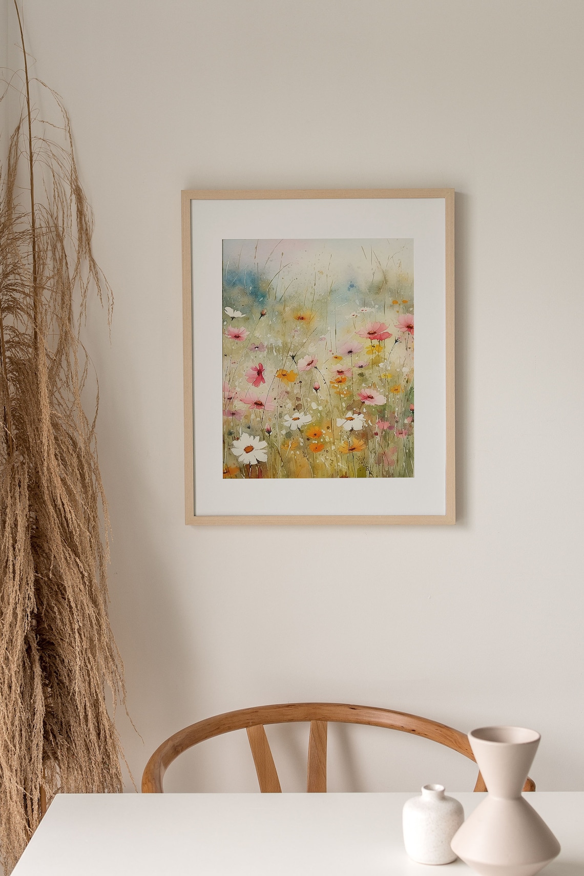 Wildflowers Meadow Watercolor Art Print, Rustic Floral Decor - Image 5