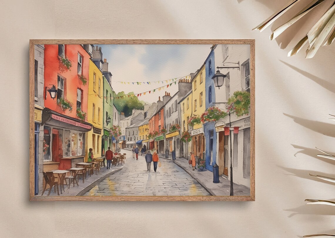 Galway Watercolor Art Print, Irish Cityscape - Image 4