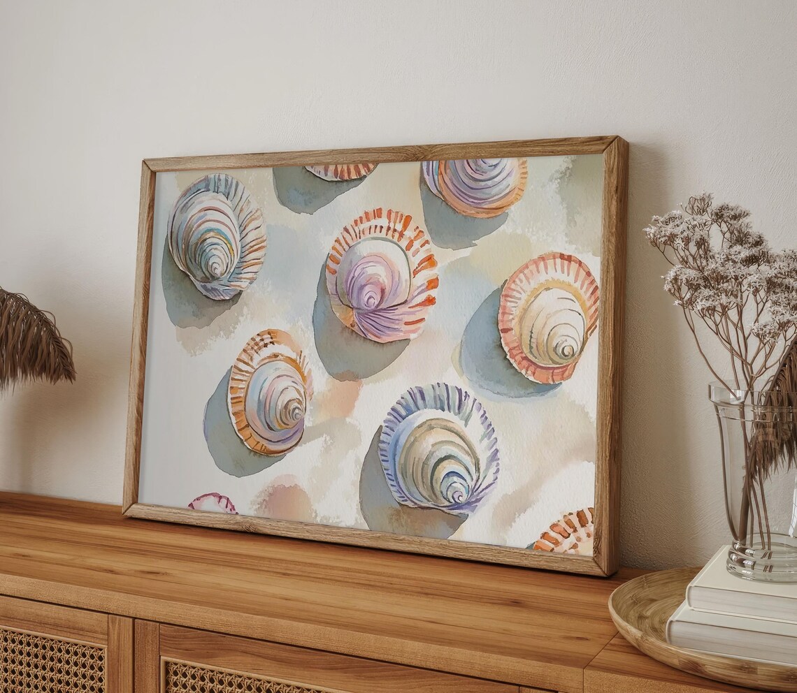 Seashells Painting Coastal Beach House Art Print - Image 4