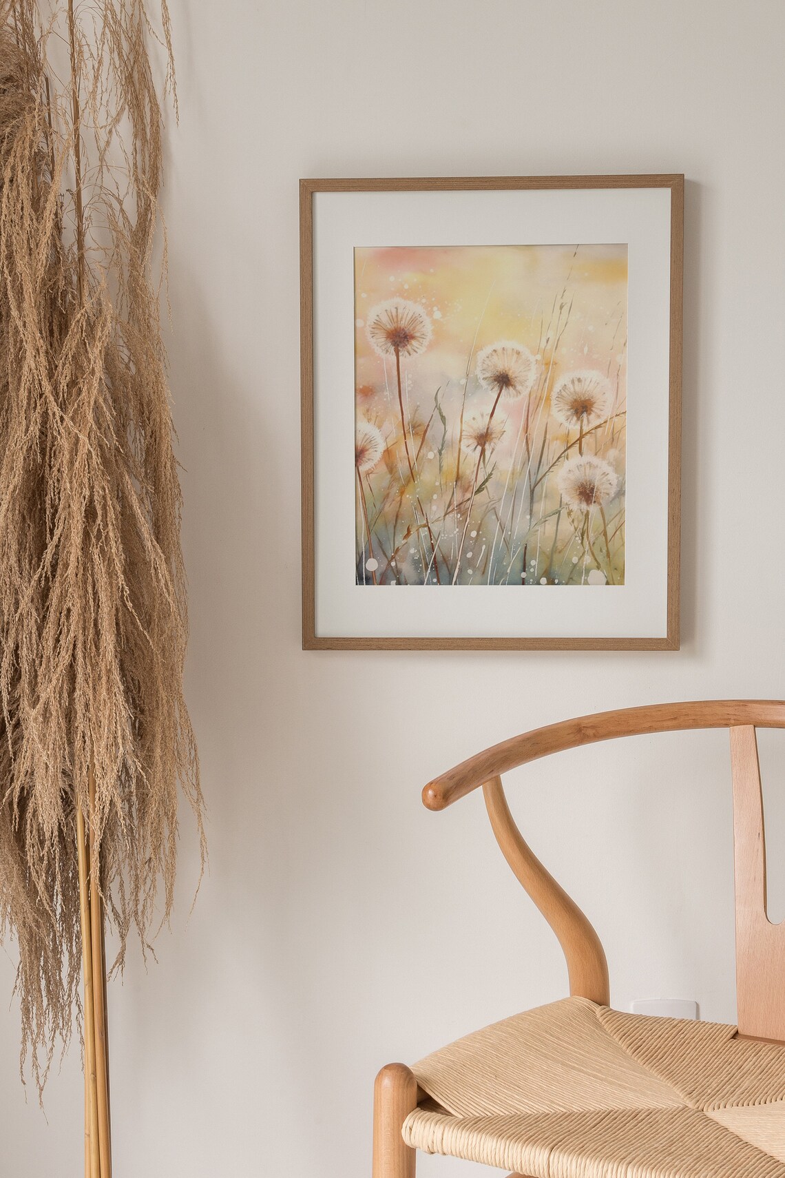 Dandelion Art Print, Floral Watercolor Meadow - Image 3