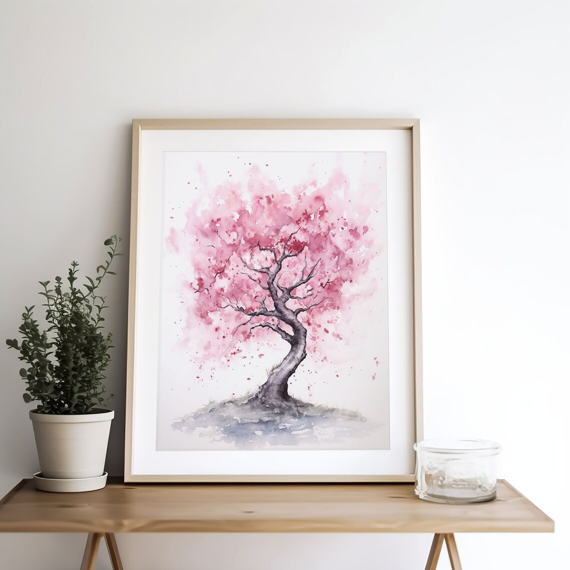 Sakura Blossom Tree Watercolor Art Print - Image 5