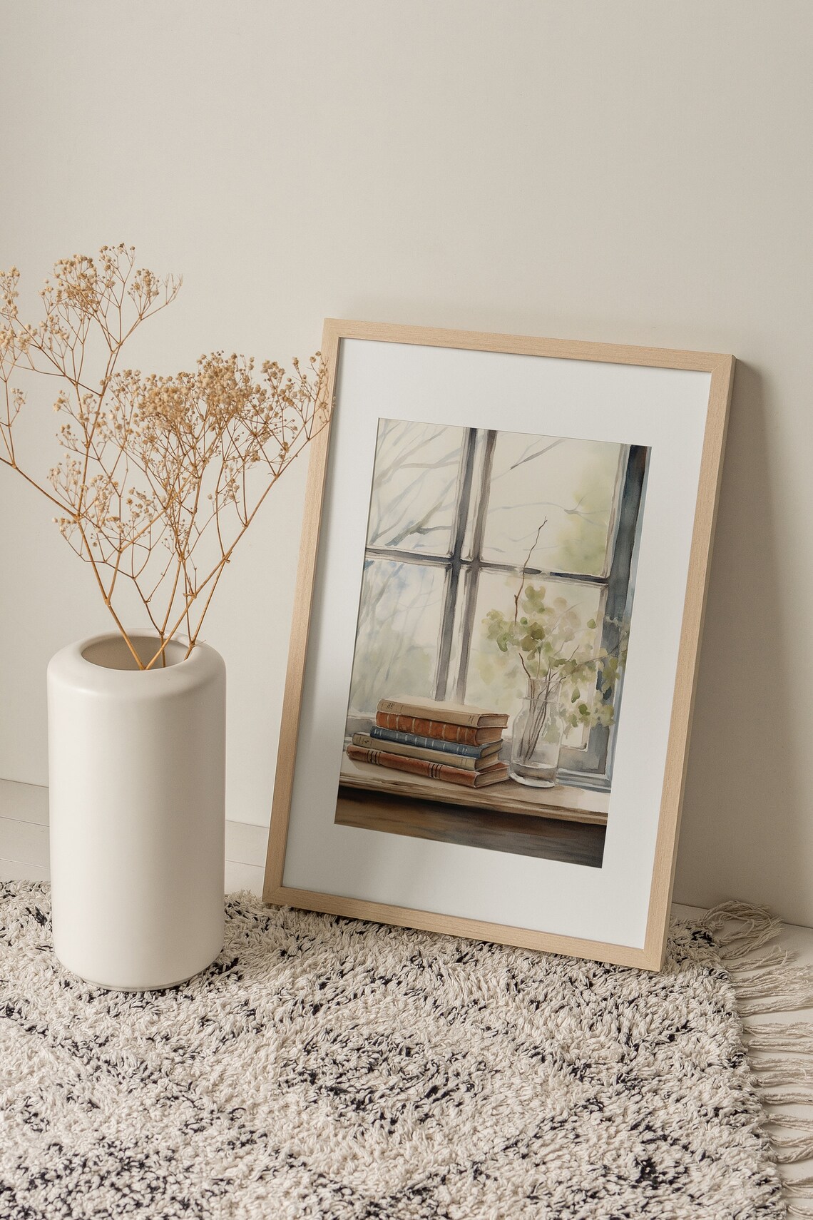 Book Painting Watercolor Art Print, Rustic Library Decor - Image 2