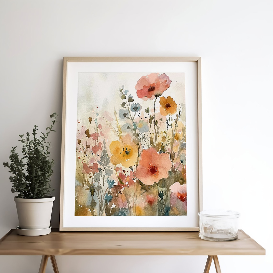 Wildflowers Watercolor Art Print, Spring Meadow - Image 3