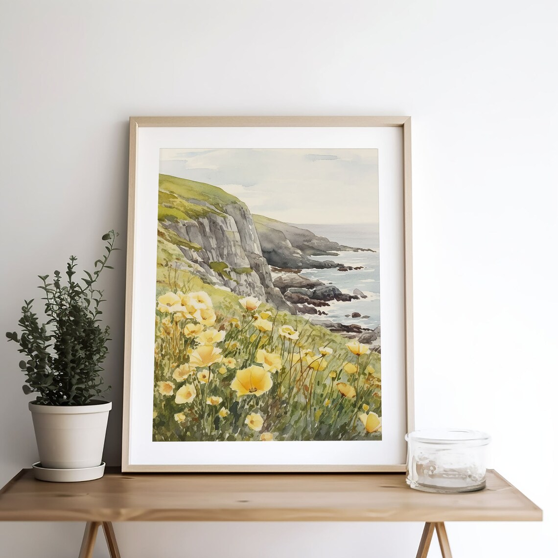 Kerry Cliffs Watercolor Coastal Landscape Art Print - Image 5
