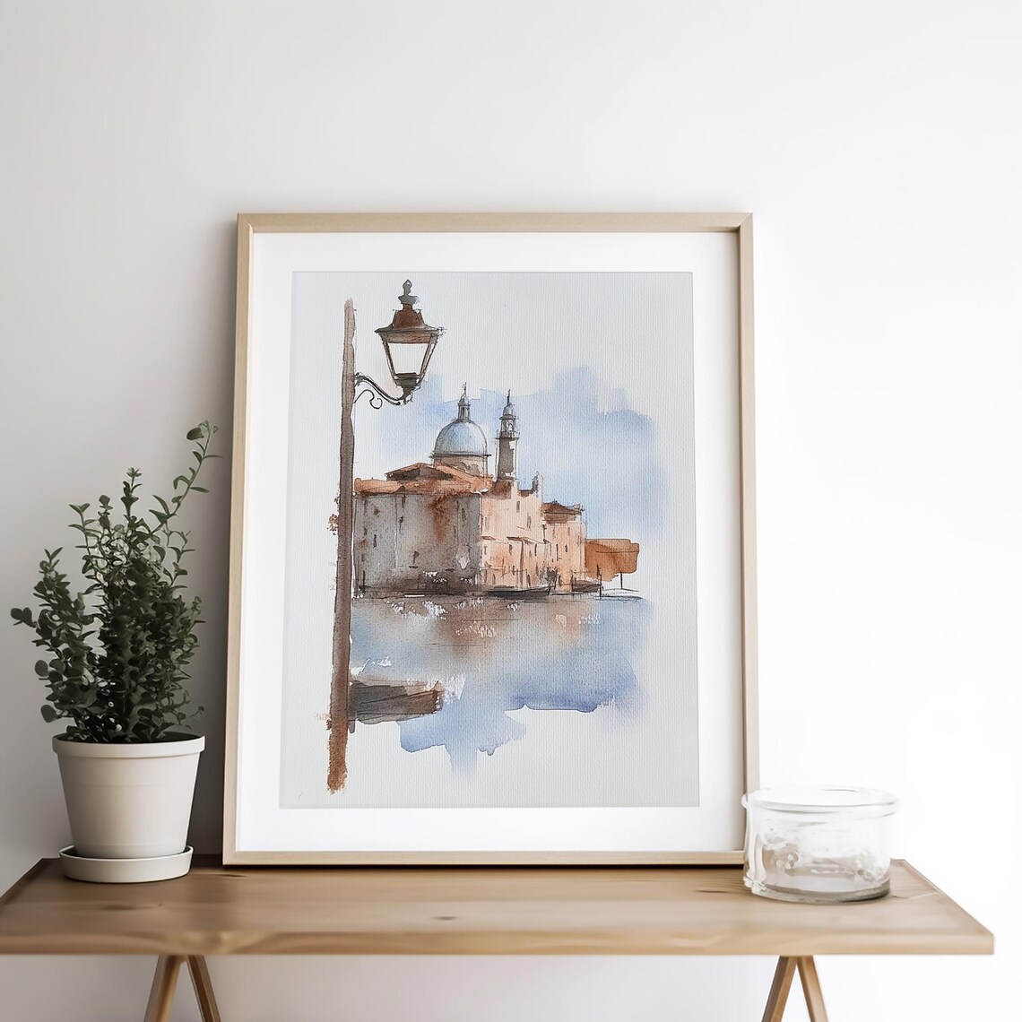 Venice Grand Canal Watercolor Italy Cityscape Travel Scene Poster - Image 4