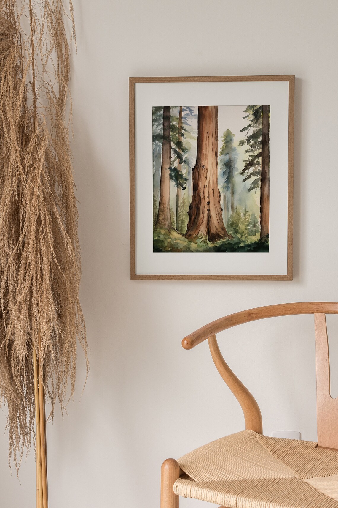 Sequoia Trees Watercolor Art Print, California Forest - Image 3