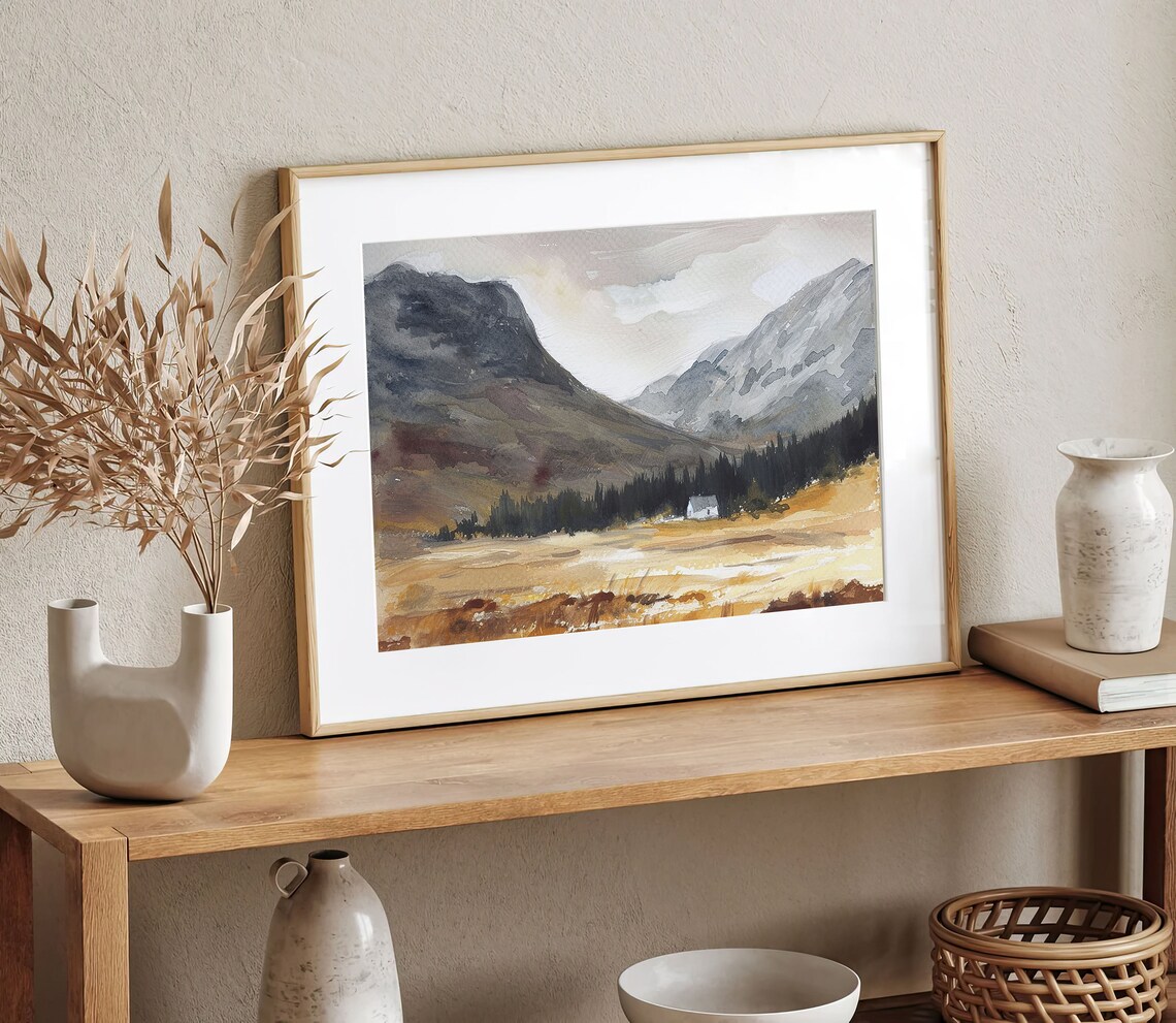Hella Painting, Southern Iceland Mountain Landscape Art Print - Image 5