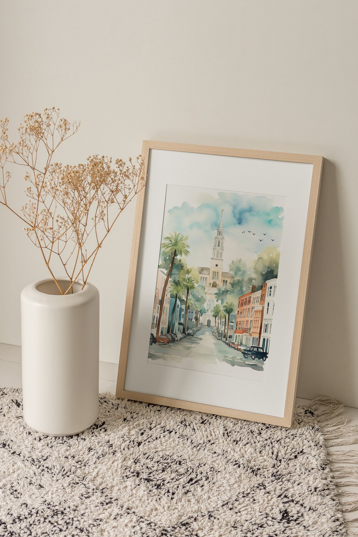 Charleston Watercolor Cityscape, South Carolina Art Print - Image 3