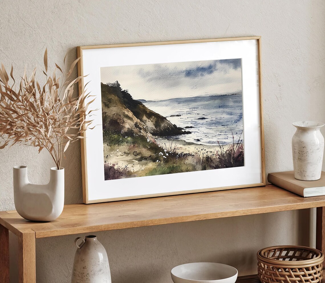 Bodega Bay Watercolor Art Print, Sonoma Coastline - Image 2
