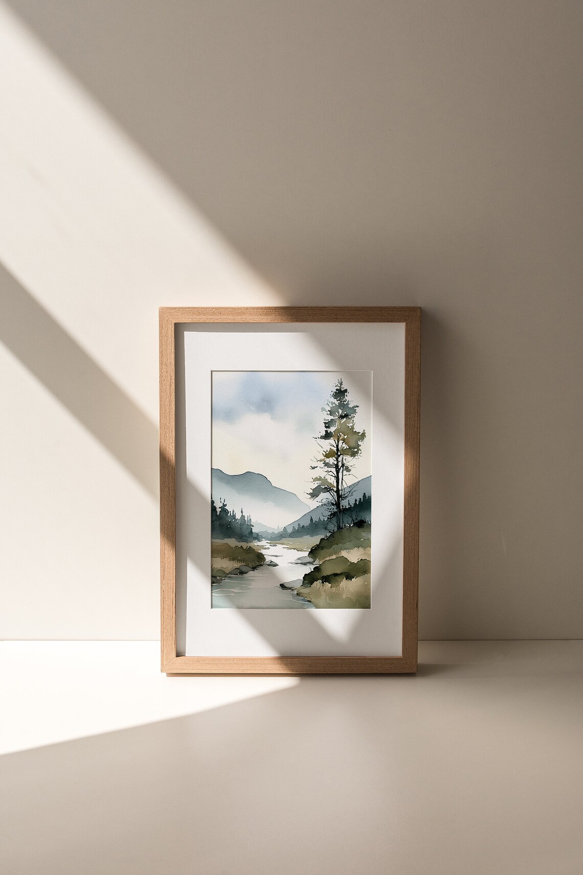 Idaho Mountain River Watercolor Art Print - Image 2