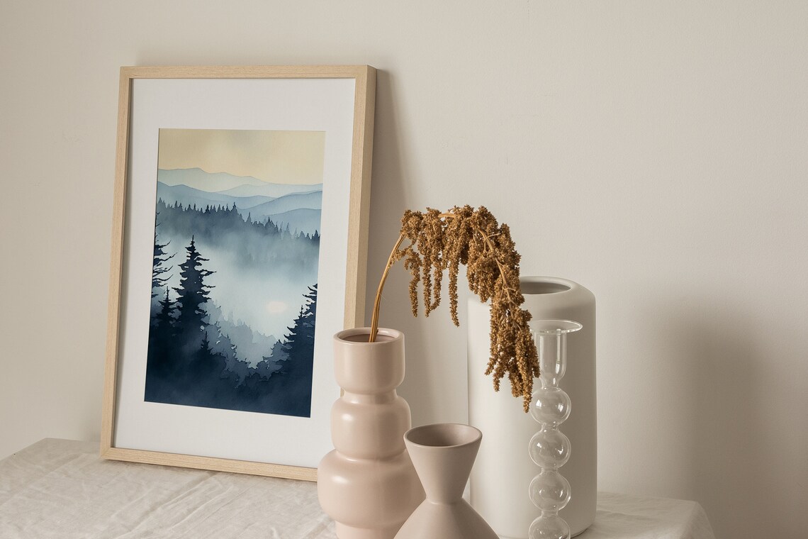Blue Ridge Mountains Watercolor Art Print - Image 2