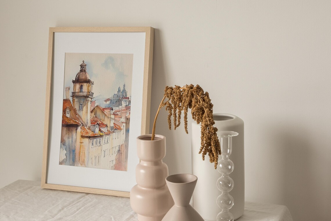 Porto Watercolor Art Print, Portugal Cityscape - Image 2