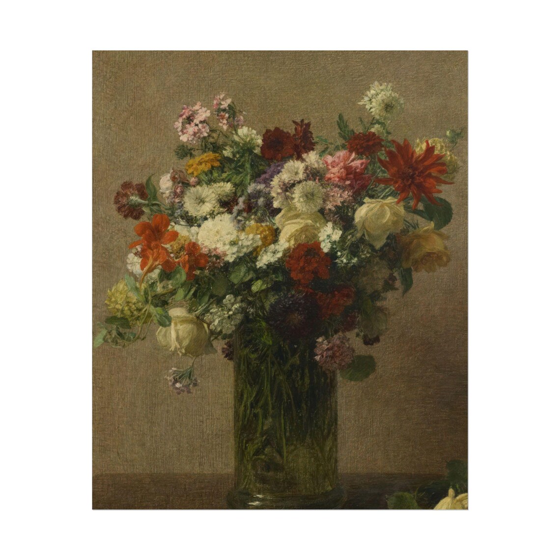 Garden Bouquet in Glass Vase Vintage Floral Oil Painting Poster - Image 5
