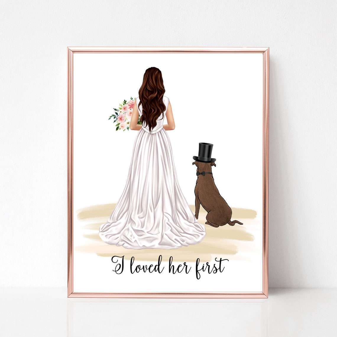 Bride and Dog I Loved Her First Sweet Wedding Day Keepsake Poster - Image 2