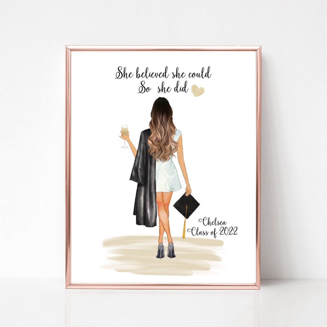 She Believed She Could So She Did Graduation Keepsake Poster