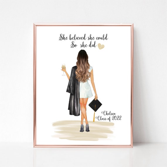 She Believed She Could So She Did Graduation Keepsake Poster