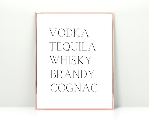 Bar Cart Decor Alcohol Sign Print Accessories Instant Poster Decorations Kitchen Art