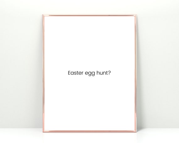 Easter Egg Hunt Question Minimalist Typography Spring Poster