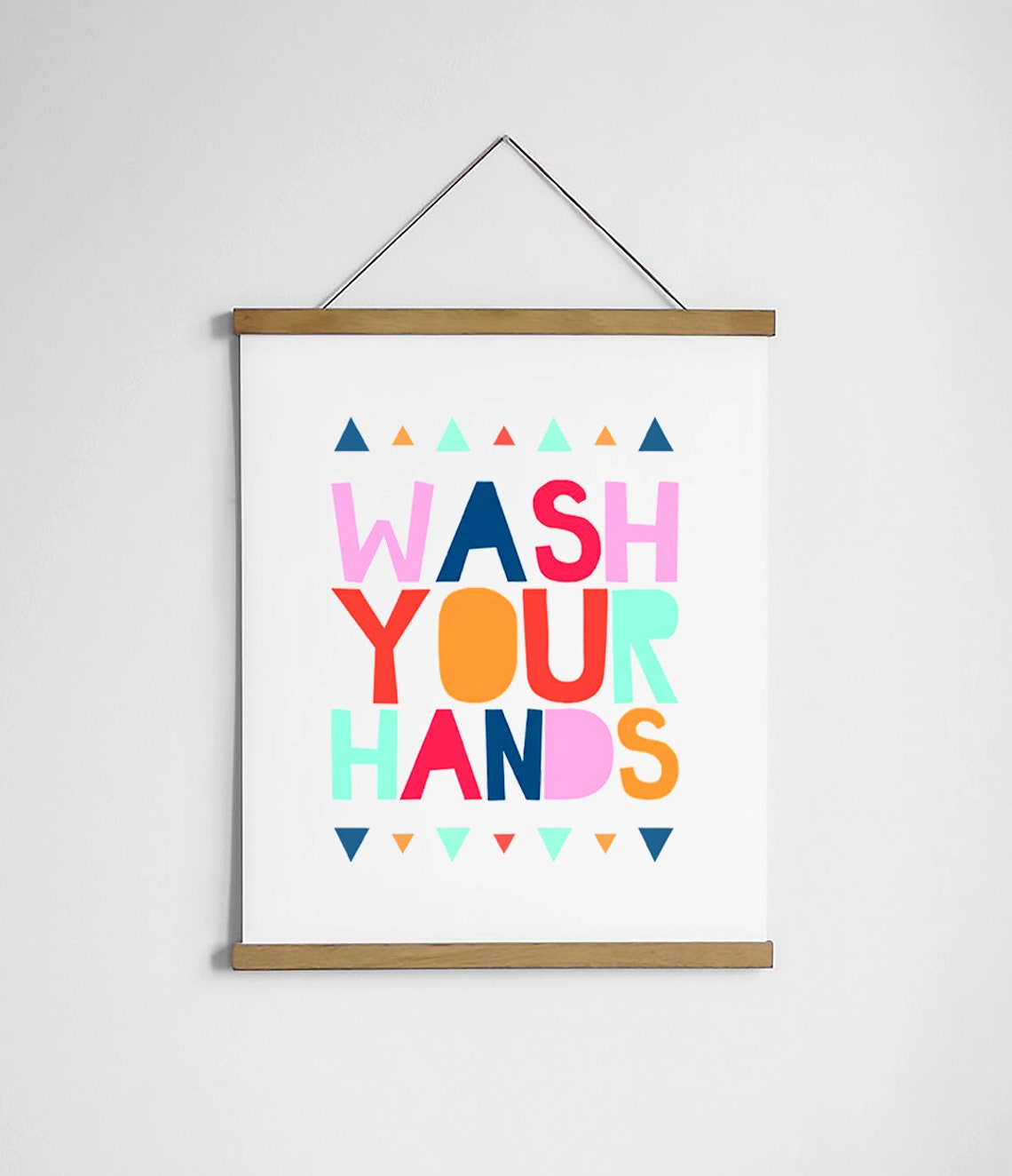Wash Your Hands Colorful Block Letter Kids Bathroom Rules Poster - Image 3