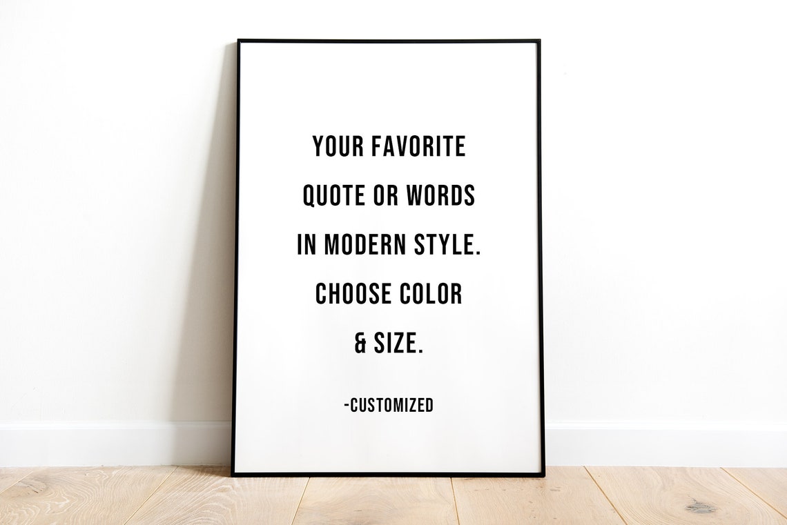 Custom Quote Poster Sample Modern Style Personalized Sign Decor - Image 4