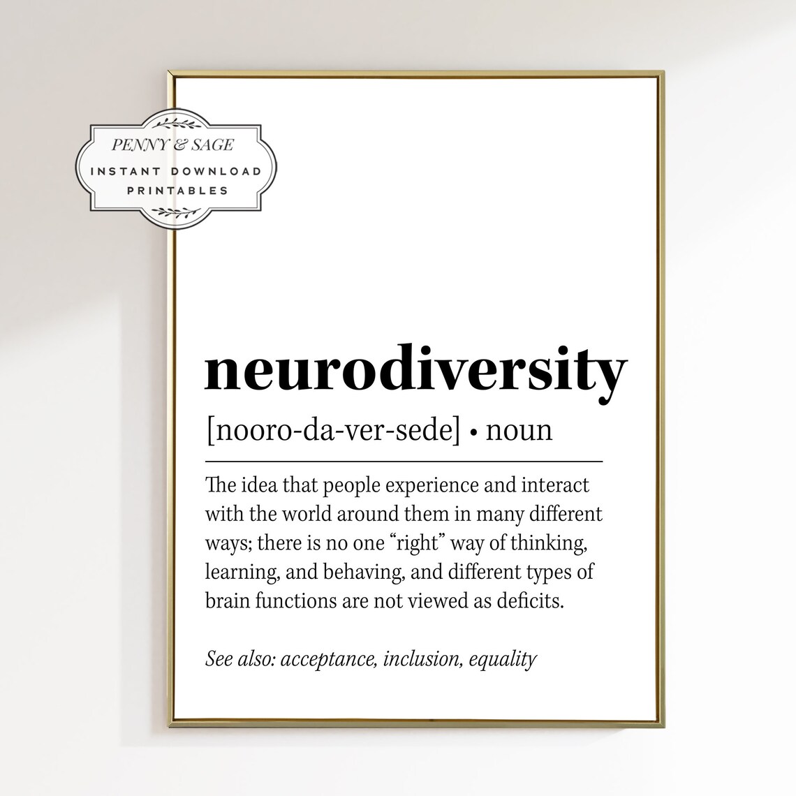 Neurodiversity Quote Print, Counselor Wall Art