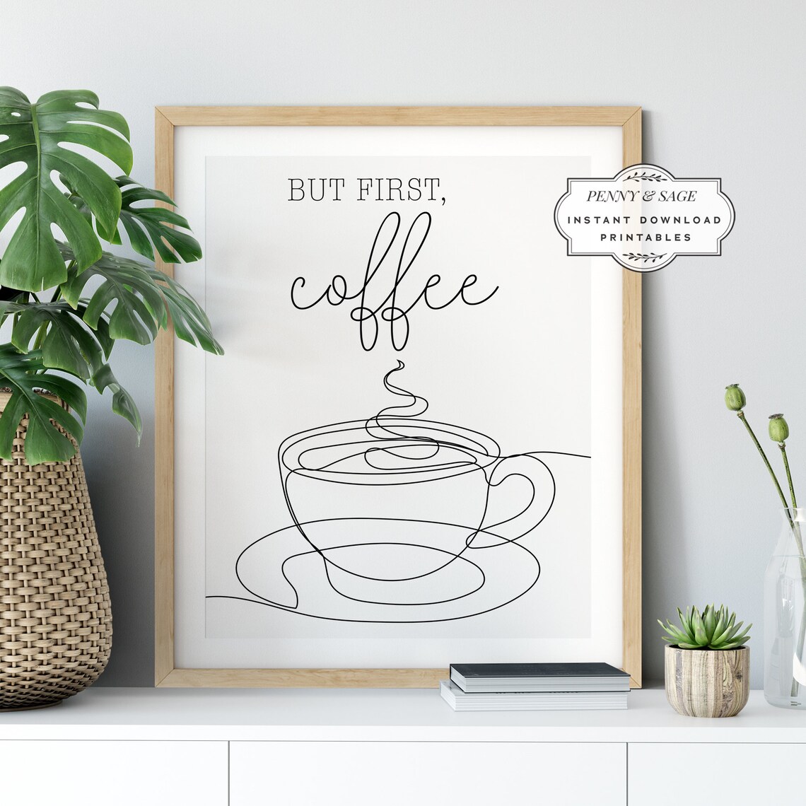 But First Coffee Funny Office Wall Art Print - Image 2
