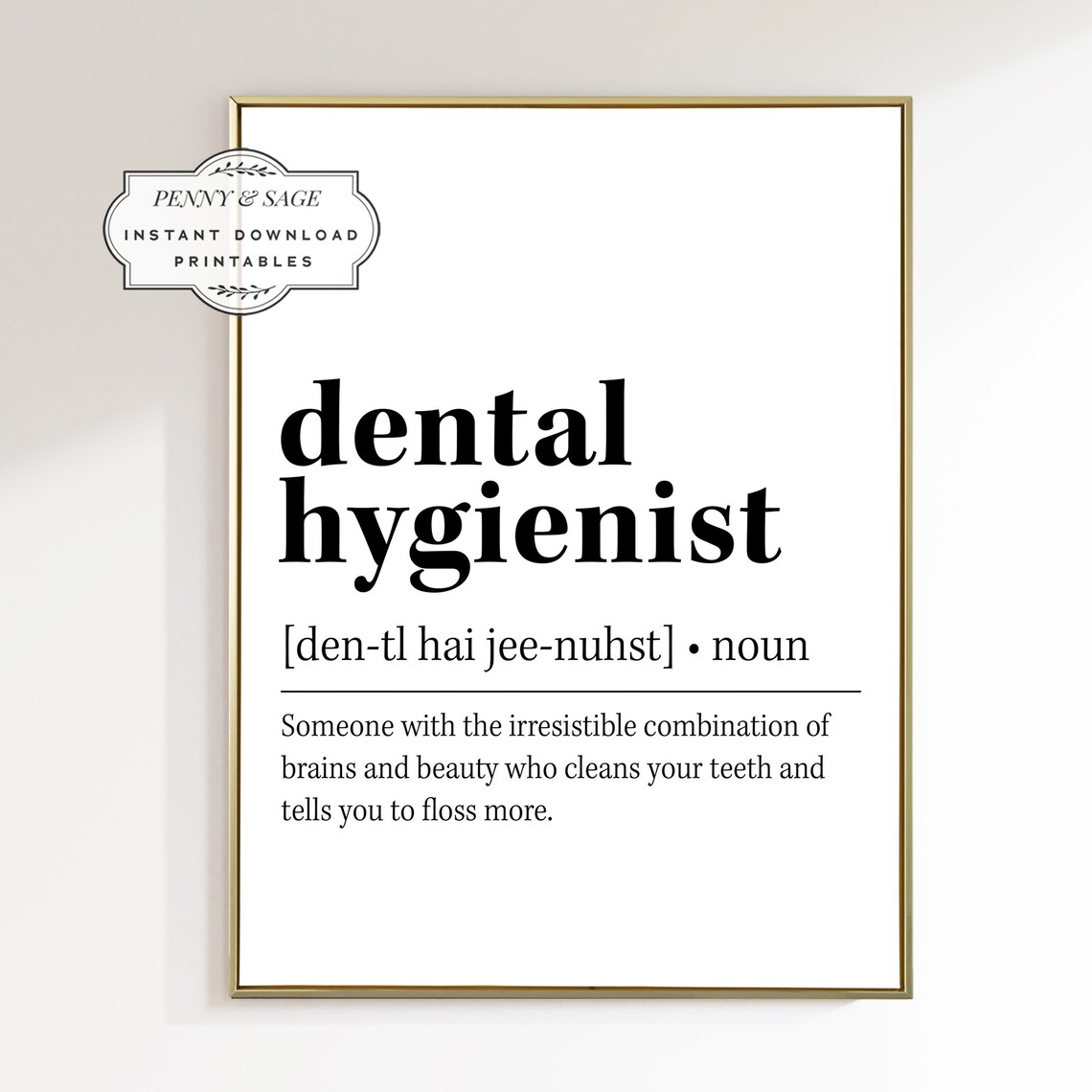 Dental Hygienist Definition Art Print, Office Decor - Image 2