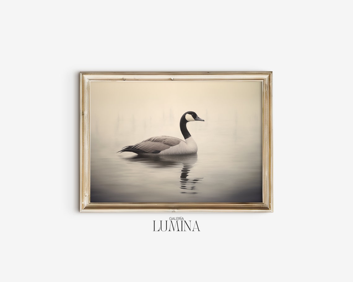 Canadian Goose Realistic Painting Vintage Goose Oil Painting Goose Antique Print Lake House Wall Art Art Frame Tv Art 262 - Image 2