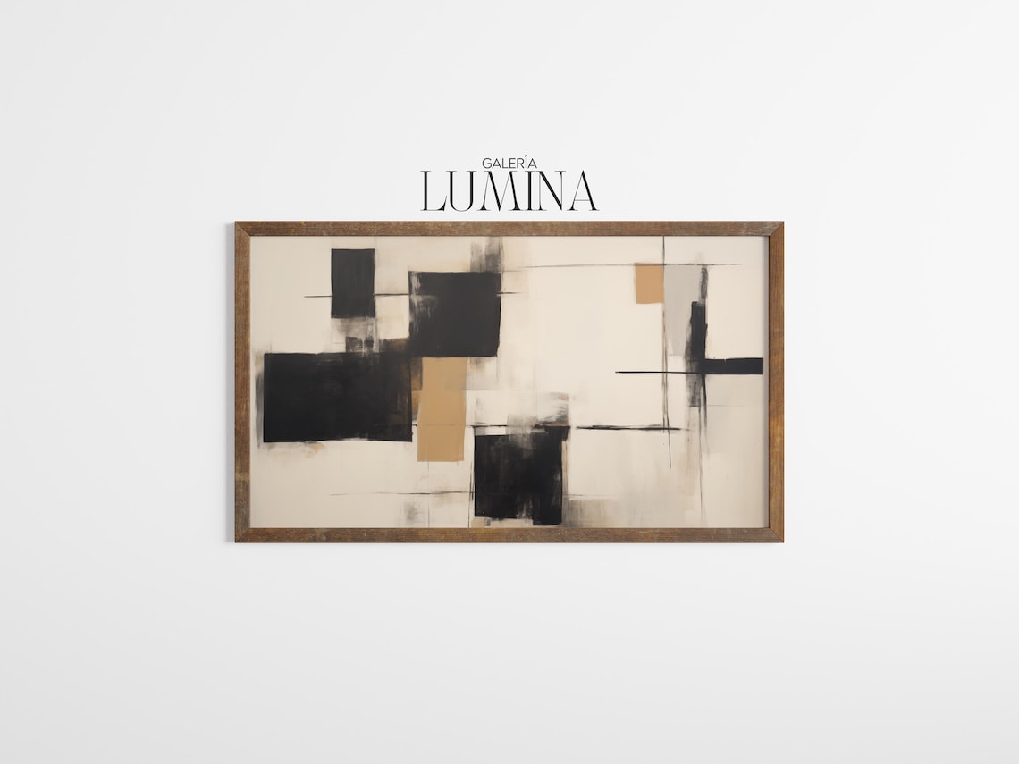 Black And White Abstract Geometric Minimalist Art Print - Image 3