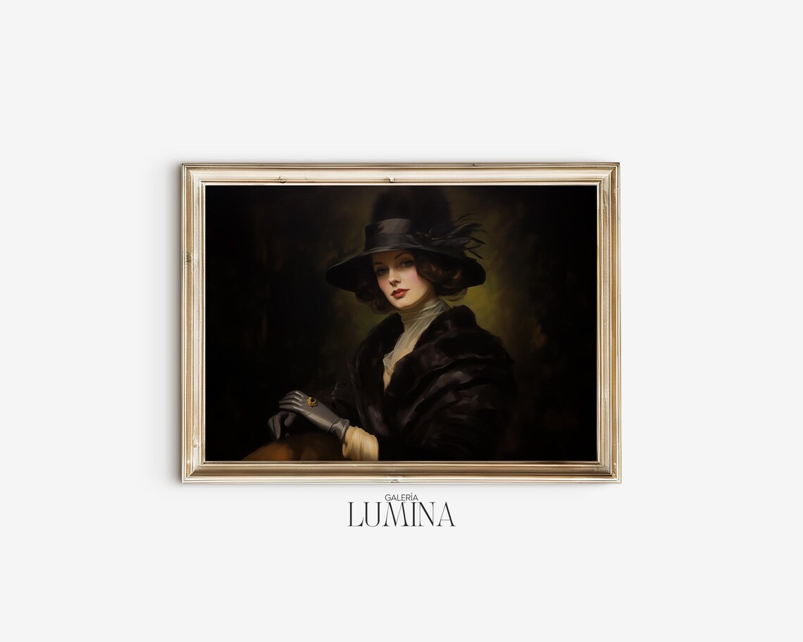Victorian Woman Portrait, Dark Academia Art Print - Image 2