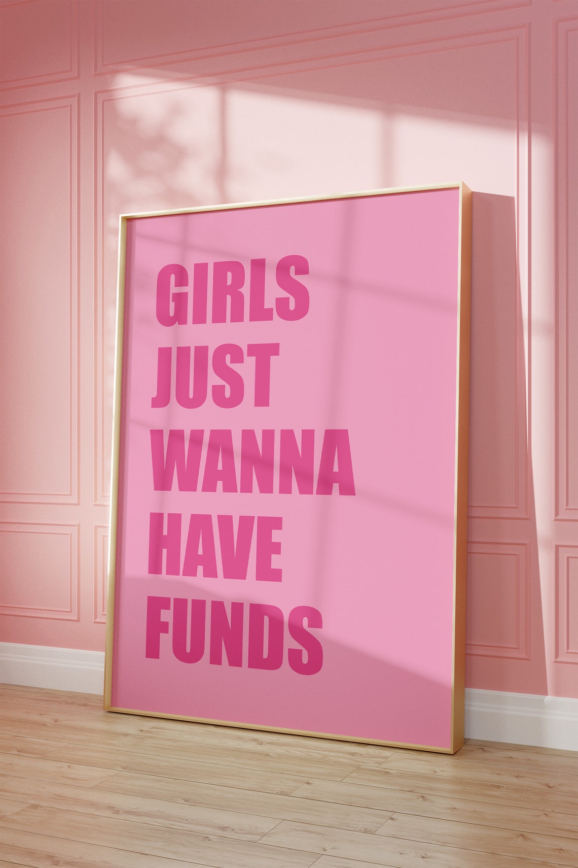Girls Just Wanna Have Funds Pink Print Girls Bedroom Decor Pink Poster Trendy Pink Wall Art Funny Girly Print Pink Retro Art Print - Image 4
