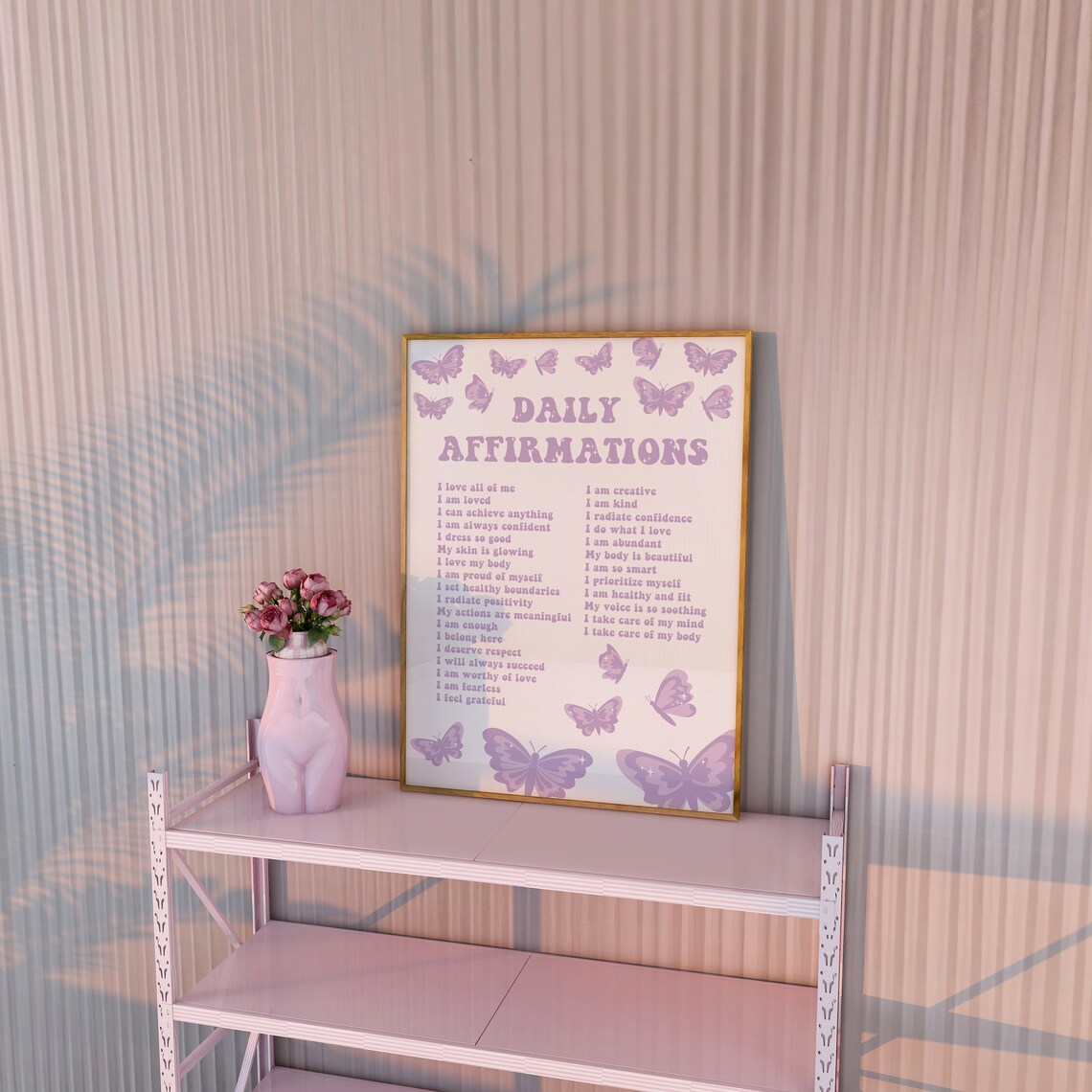 Purple Daily Affirmations Wall Art Print for Bedroom - Image 2
