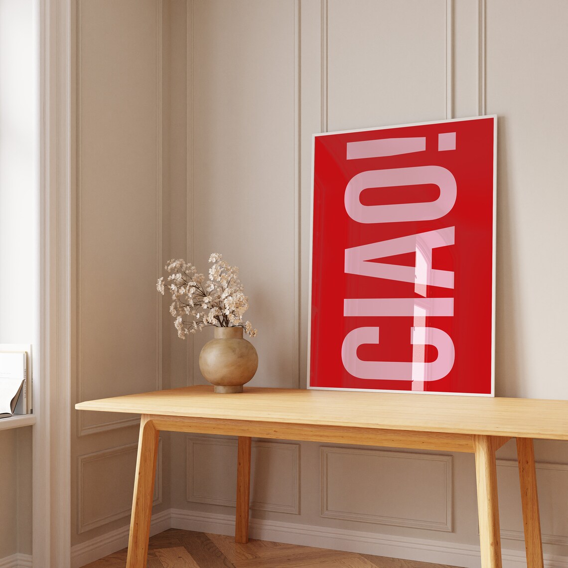 Ciao Italian Welcome Poster, Red Kitchen Art Print - Image 2