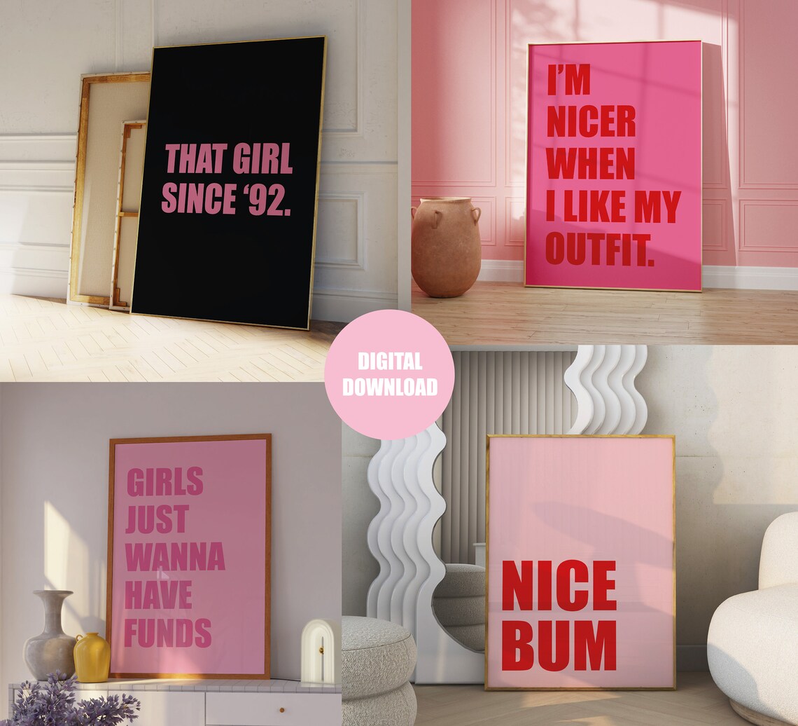 Personalized Quote Print, Pink And Red Wall Art Print - Image 3