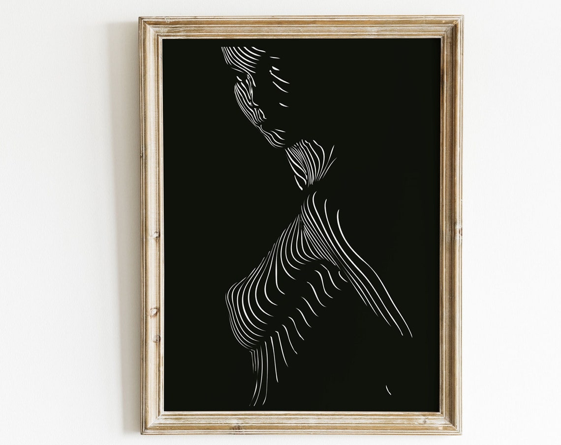 Nude Woman Poster Naked Female Portrait Body Drawing Pinup Girl Erotic Art Sexy Wall Posters