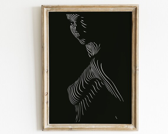 Nude Woman Poster Naked Female Portrait Body Drawing Pinup Girl Erotic Art Sexy Wall Posters