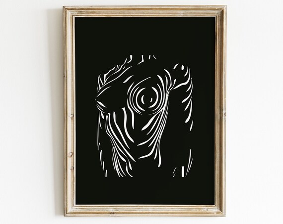 Artistic Nude Art Boobs Print Abstract Woman Black And White Design Breast Feminine Erotic Bedroom Wall Prints