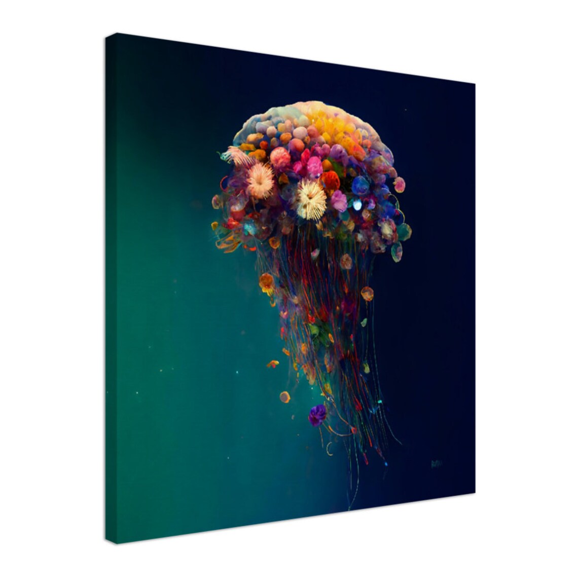 Jellyfish Ocean Life Oil-Style Art Print - Image 2