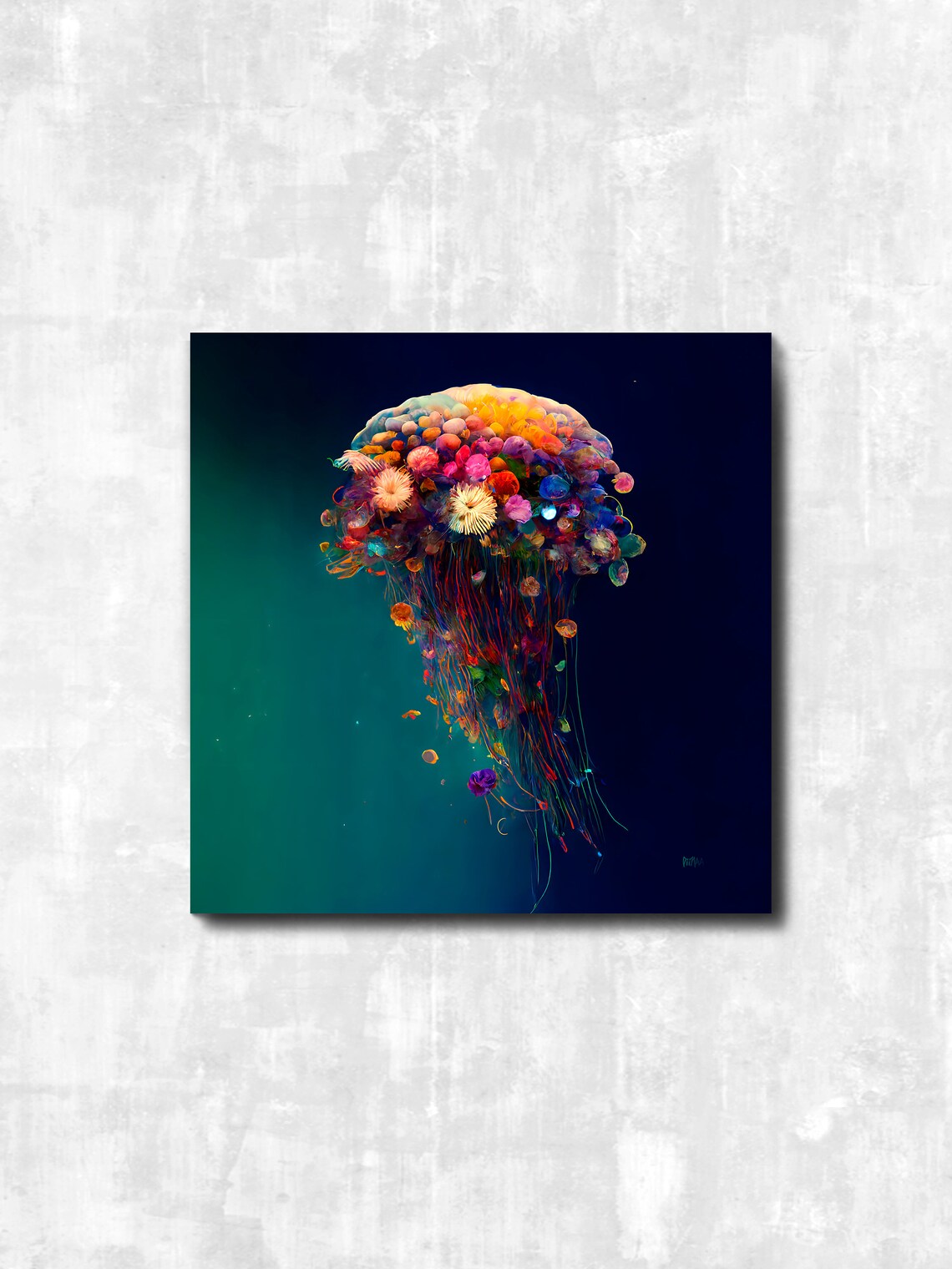 Jellyfish Ocean Life Oil-Style Art Print