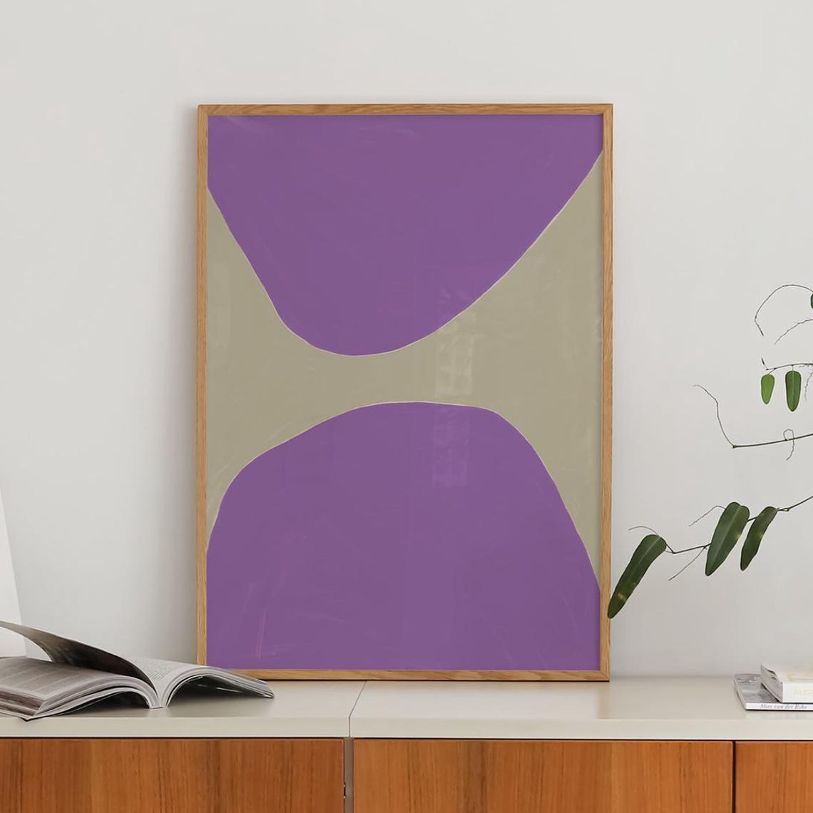 Minimalist Purple Geometric Abstract Shapes Home Decor Poster
