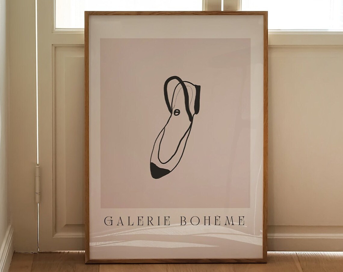 Ballet Slipper Line Art Galerie Boheme Exhibition Style Poster