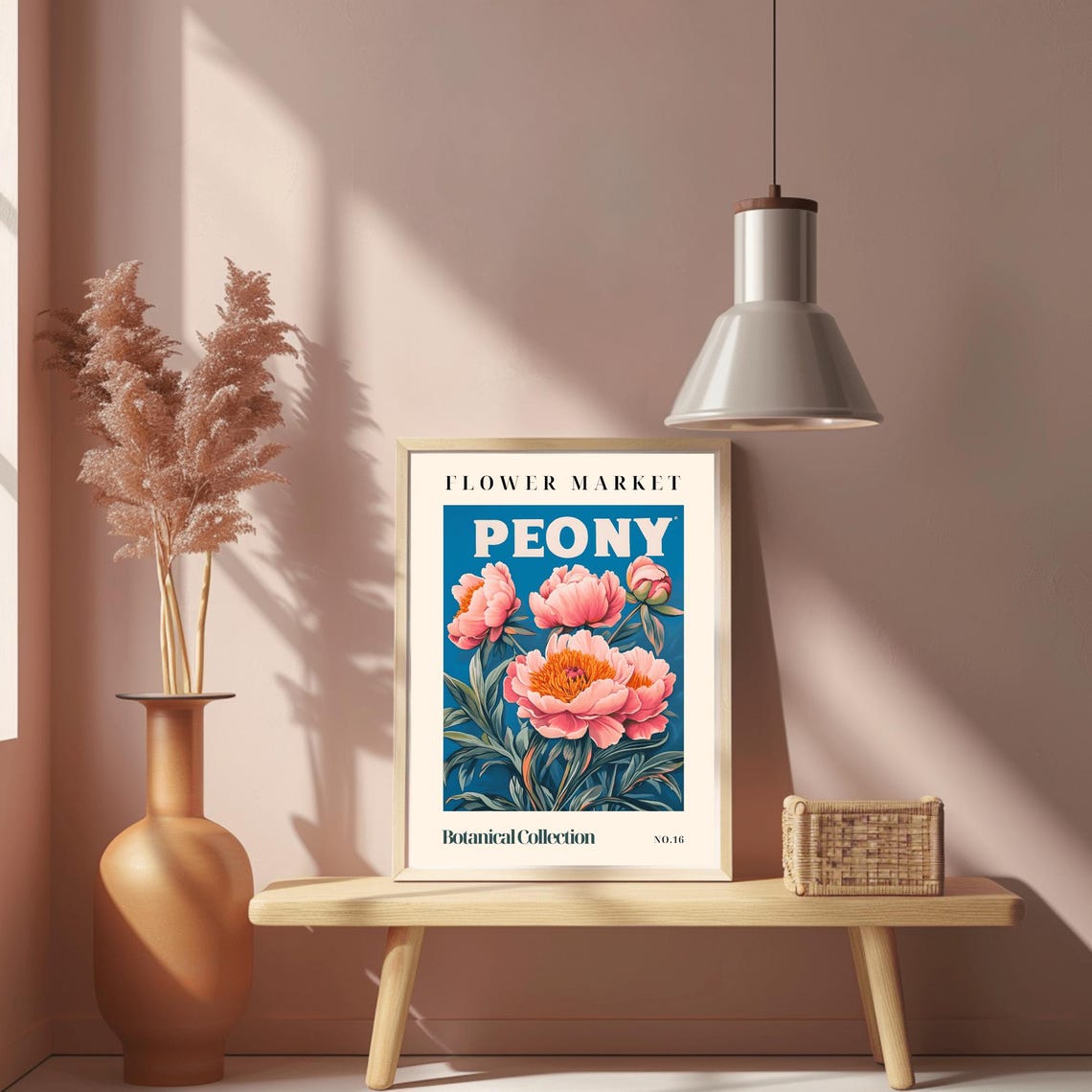 Flower Market Peony Print Boho Flower Wall Art Floral Print Pink Print Trendy Wall Art Bedroom Homedecor Living Room - Image 2