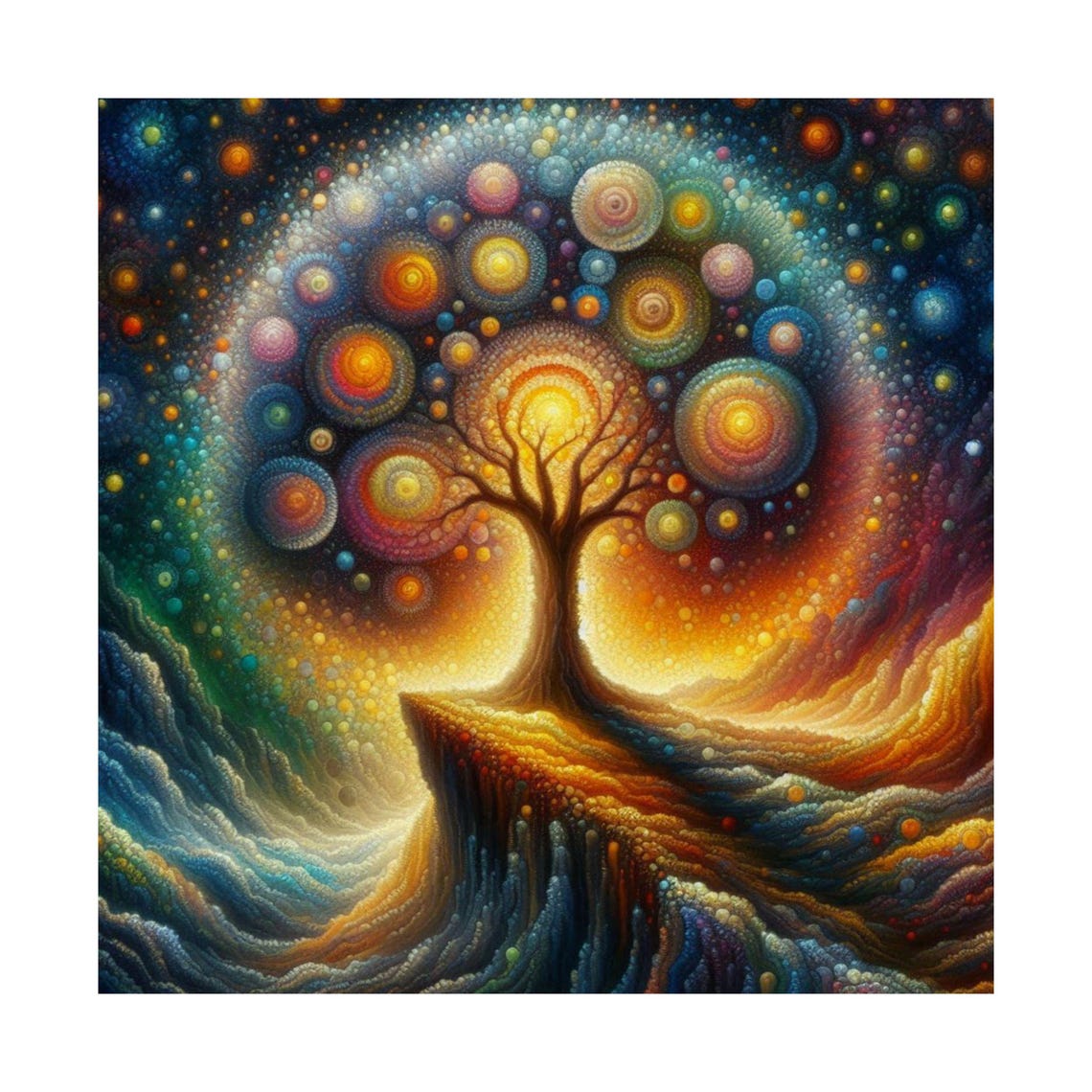Cosmic Tree Art Poster Vibrant Nature Wall Art Norse Home Decor Yggdrasil Art Colorful Vertical Print Gift For Nature Lovers - Image 7