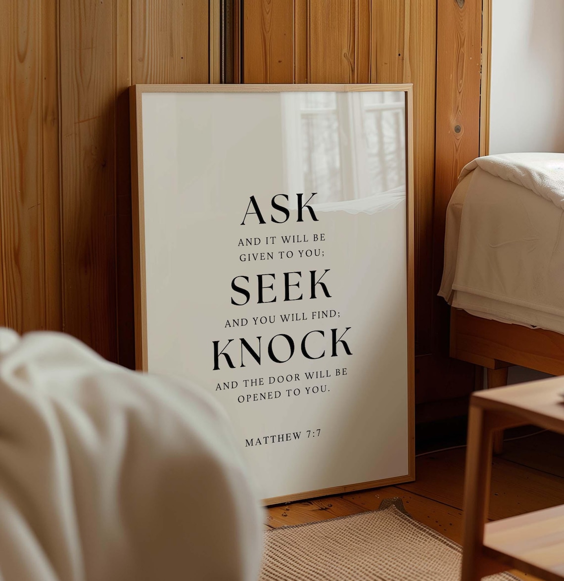 Matthew 77 Ask Seek Knock Scripture Art Print