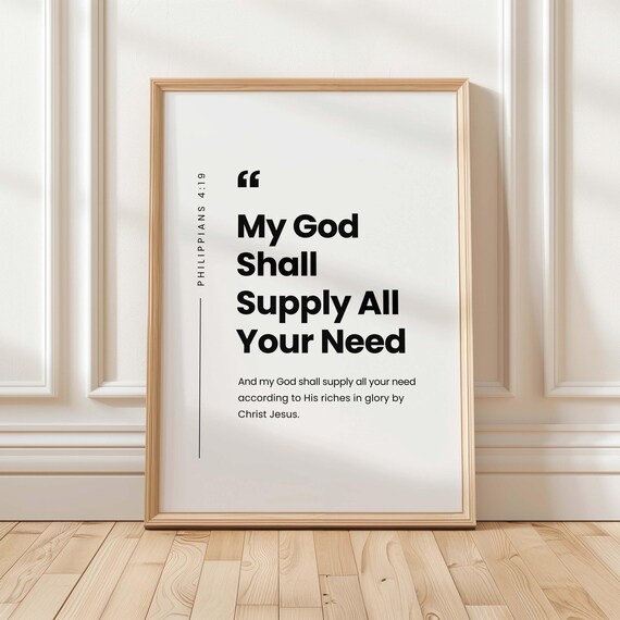 Philippians 4:19 Bible Verse Art Print