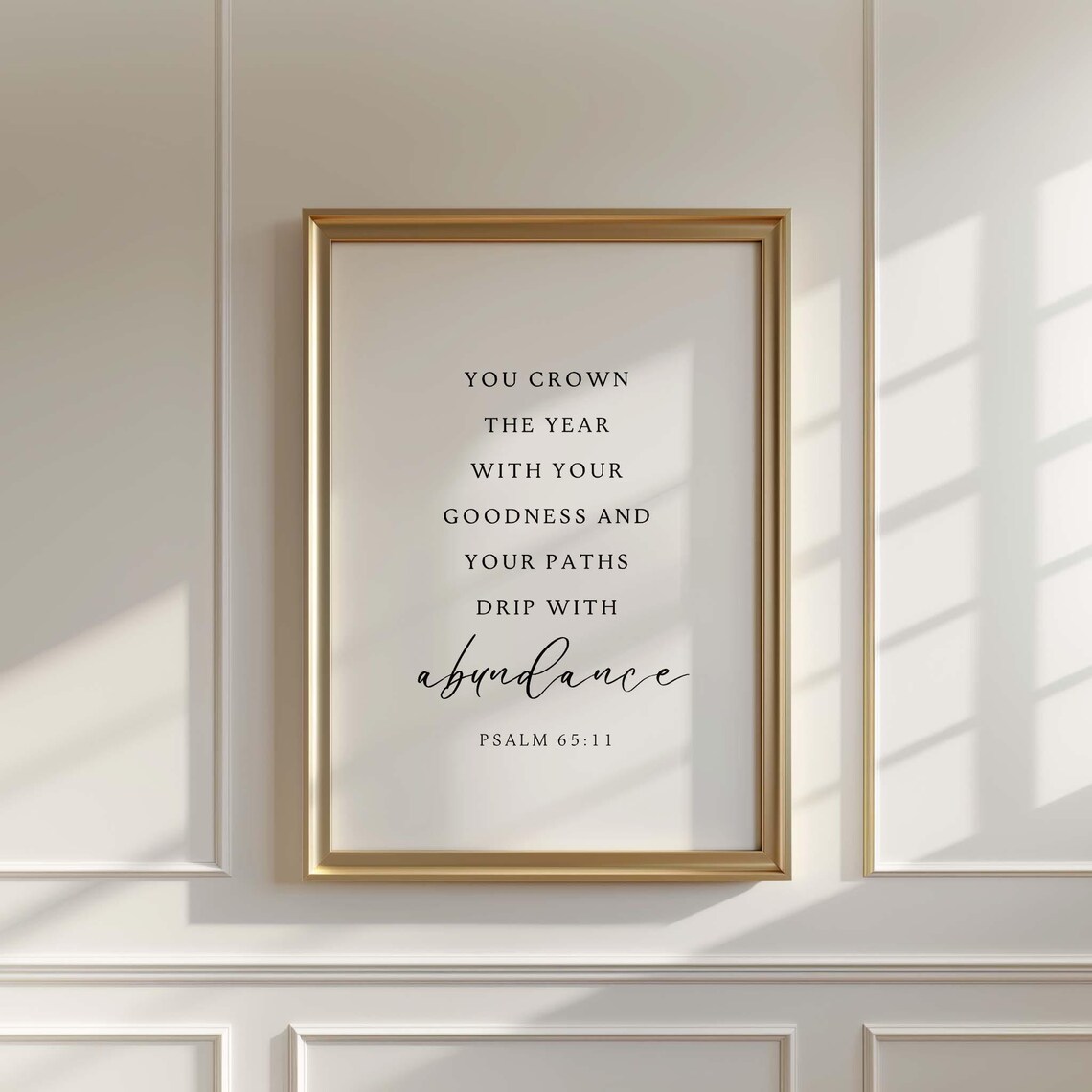 Psalm 65:11 NKJV Scripture Art Print, Christian Verse