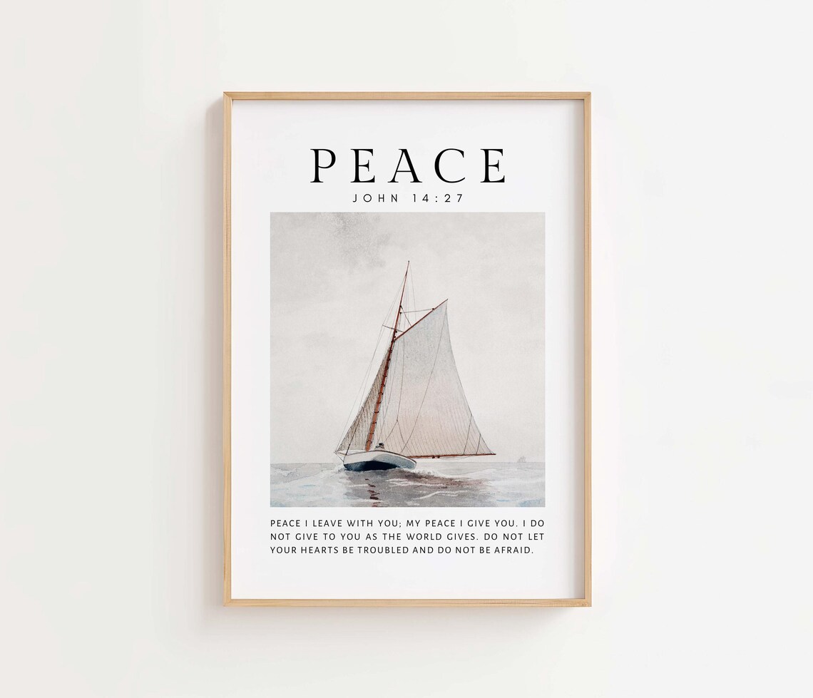 John 1427 Niv Peace I Leave With You Bible Verse Print Christian Gift Home Decor Wall Art Scripture